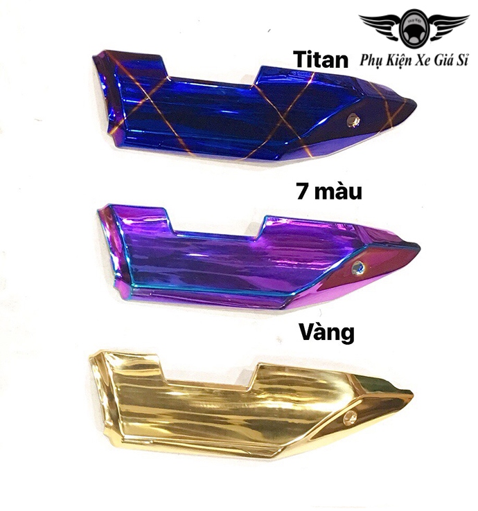 Ốp che pô winner x v2, v3, winner x 2019 - 2022 inox 304 xi titan, xi vàng ms1818