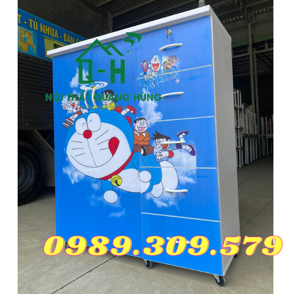 [HCM]TỦ NHỰA QUẦN ÁO CHO CÁC BÉ IN DOREAMON