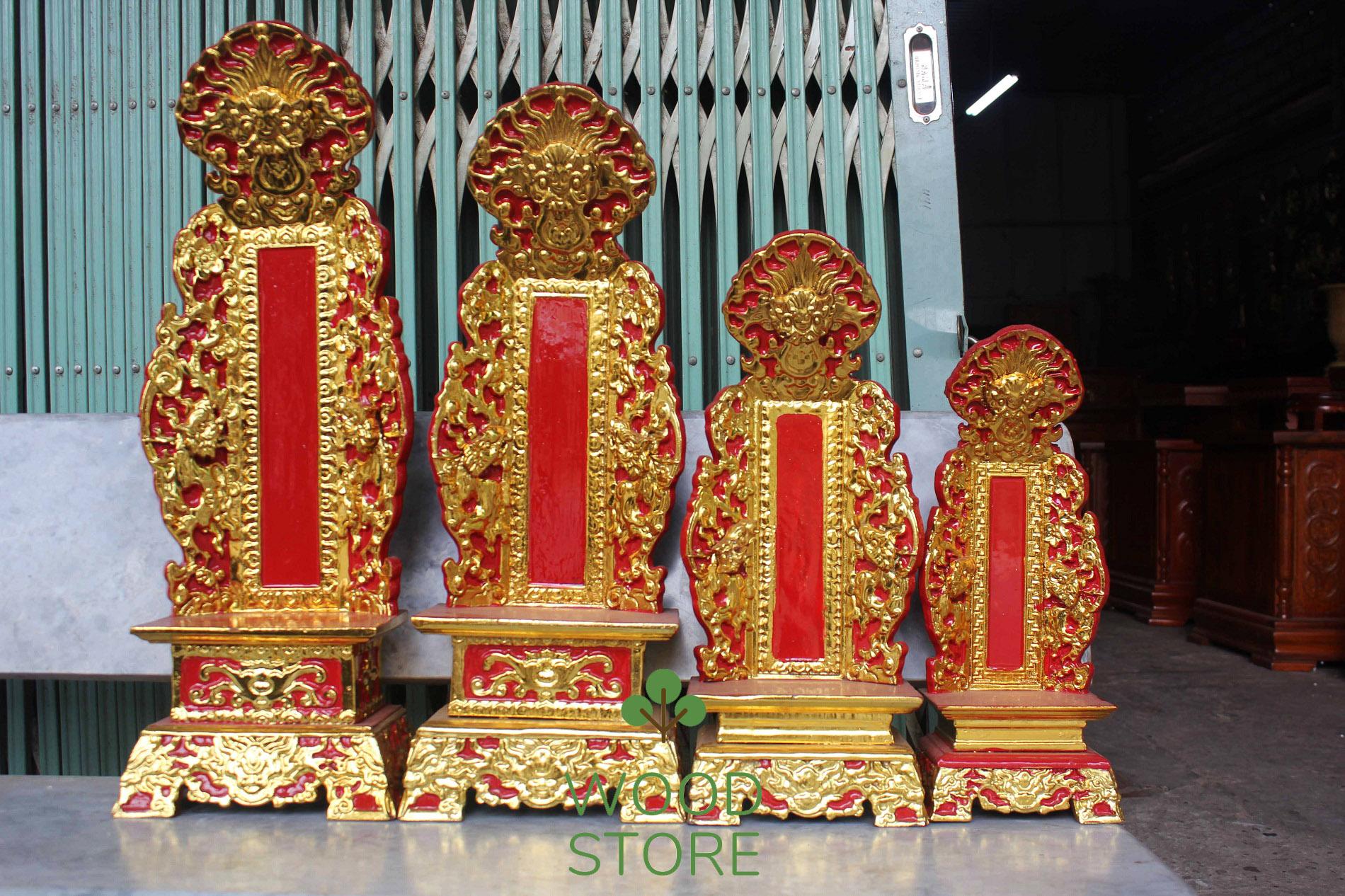 Bài vị thờ gia tiên đồ thờ bài vị gỗ mít 4 chiều cao 41,51,61,67cm