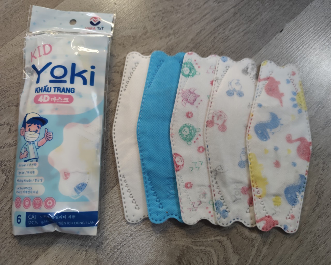 Khẩu trang trẻ em Yoki cao cấp bịch 6 cái