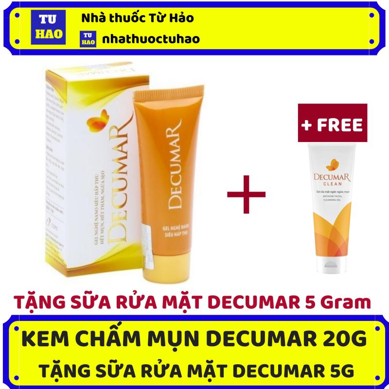 (TẶNG SỮA RỬA MẶT DECUMAR 5G)✅Kem trị mụn Decumar Gel nghệ Nano - Hết mụn hết thâm