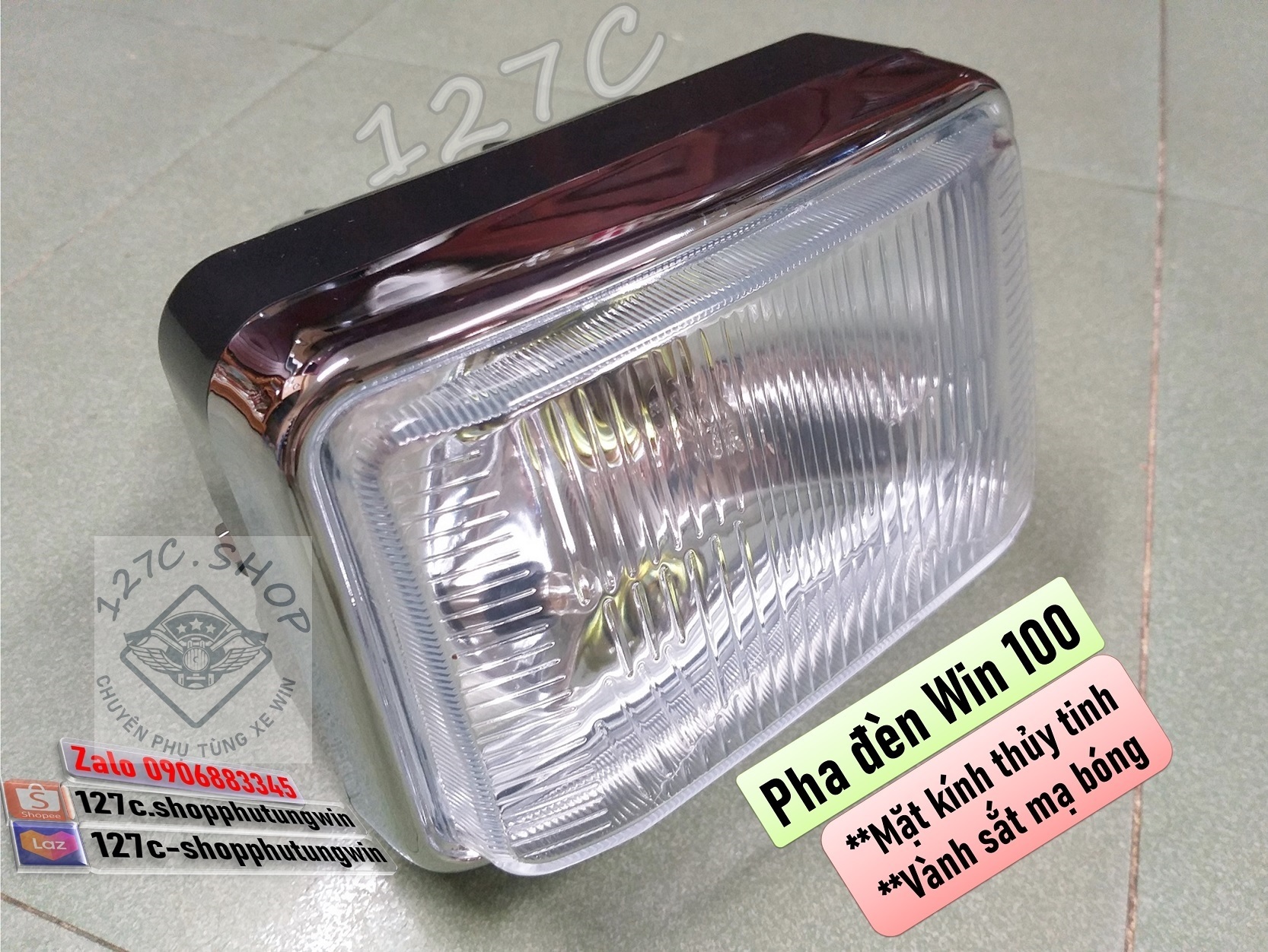 [HCM] Pha đèn lớn Win 100 (Mặt kính thuỷ tinh hoặc Mica)