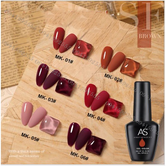 Set sơn gel AS mousse coffee 6 màu MK