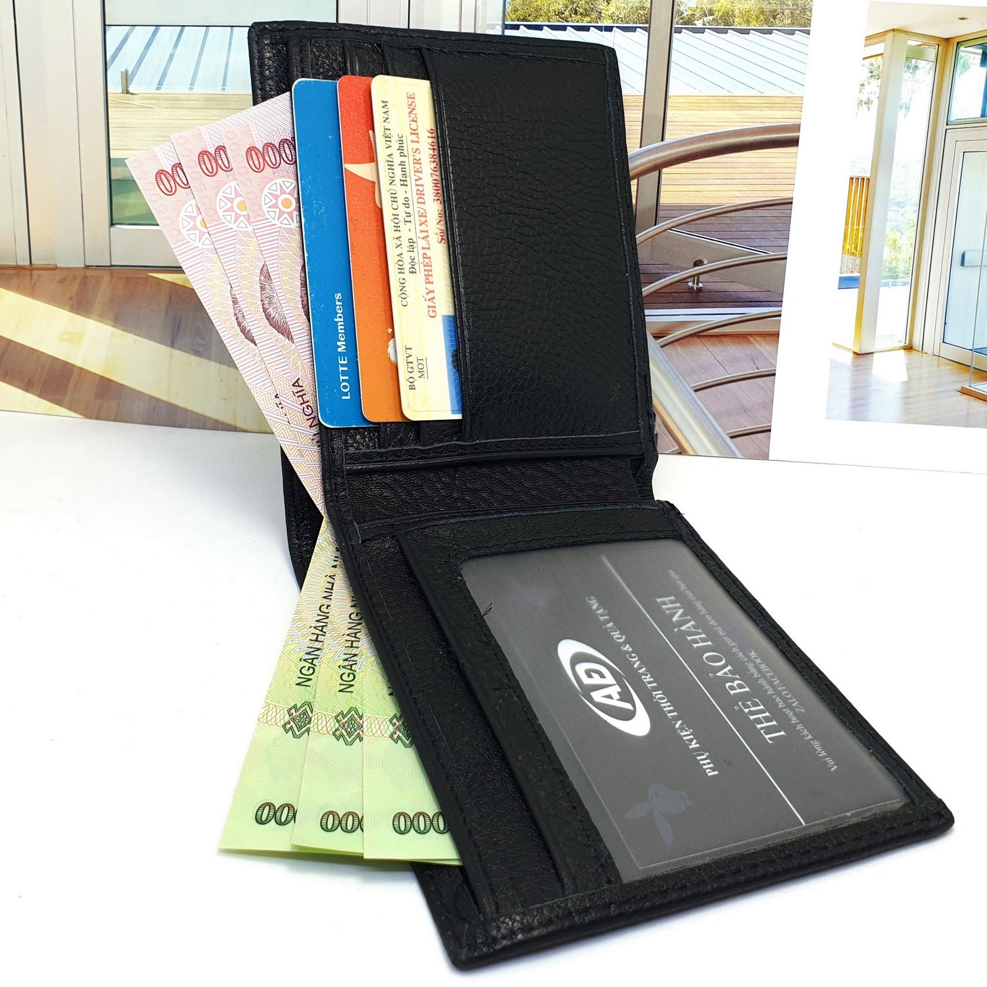 Ví nam da thật có khóa kéo dòng cao cấp