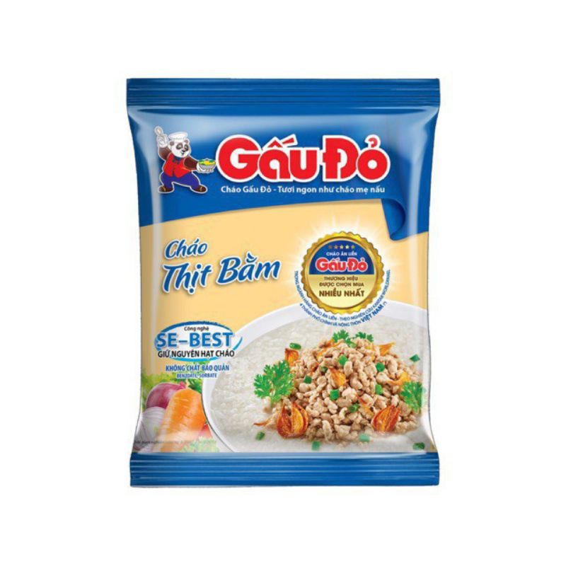 Combo 5 gói cháo Gấu Đỏ 50g