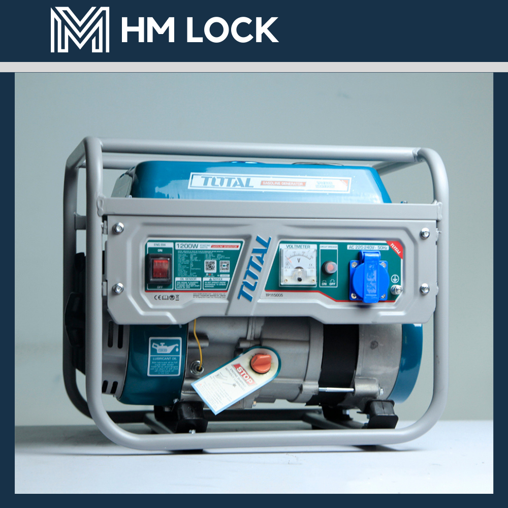 1.2kw / 3.5hp máy phát điện dùng xăng total - hàng chính hãng - tp115005 - hm lock