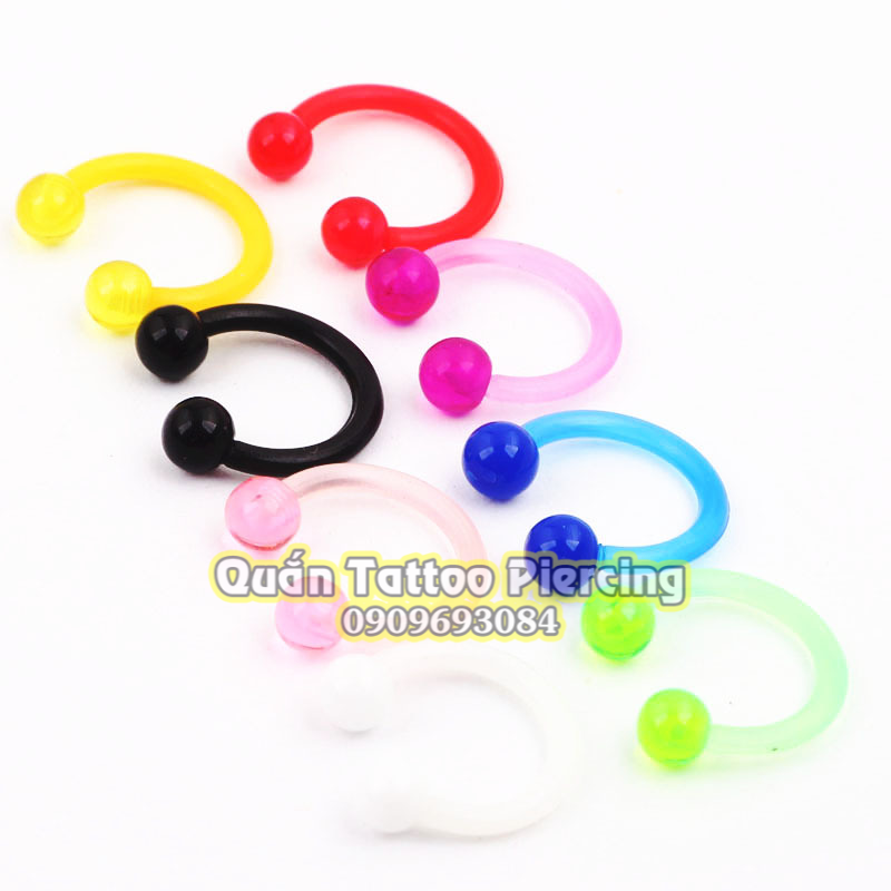 Khuyên mũi, septum, đeo môi, đeo tai bằng nhựa sinh học