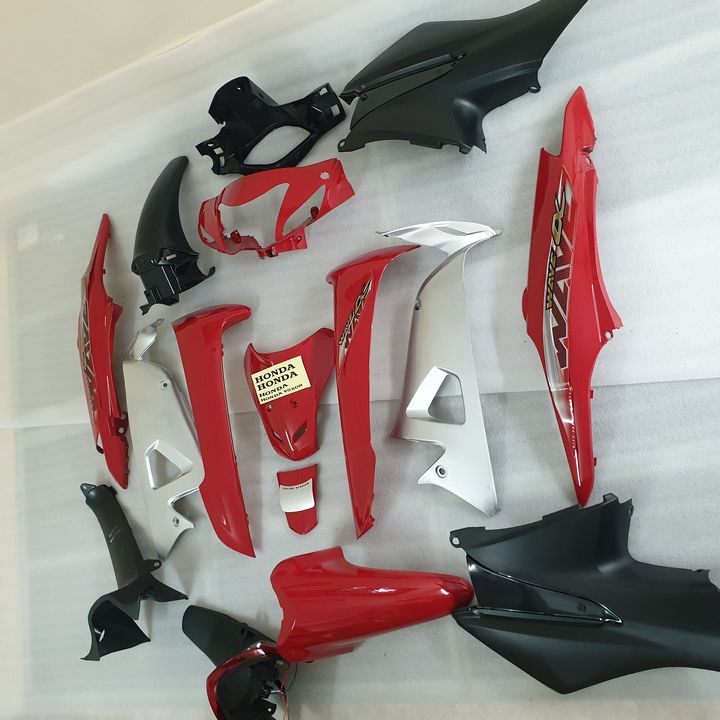 [TẶNG TEM] Dàn áo xe Wave Alpha mới , Wave RS , Wave S100 nhựa ABS nguyên sinh màu ĐỎ CỜ