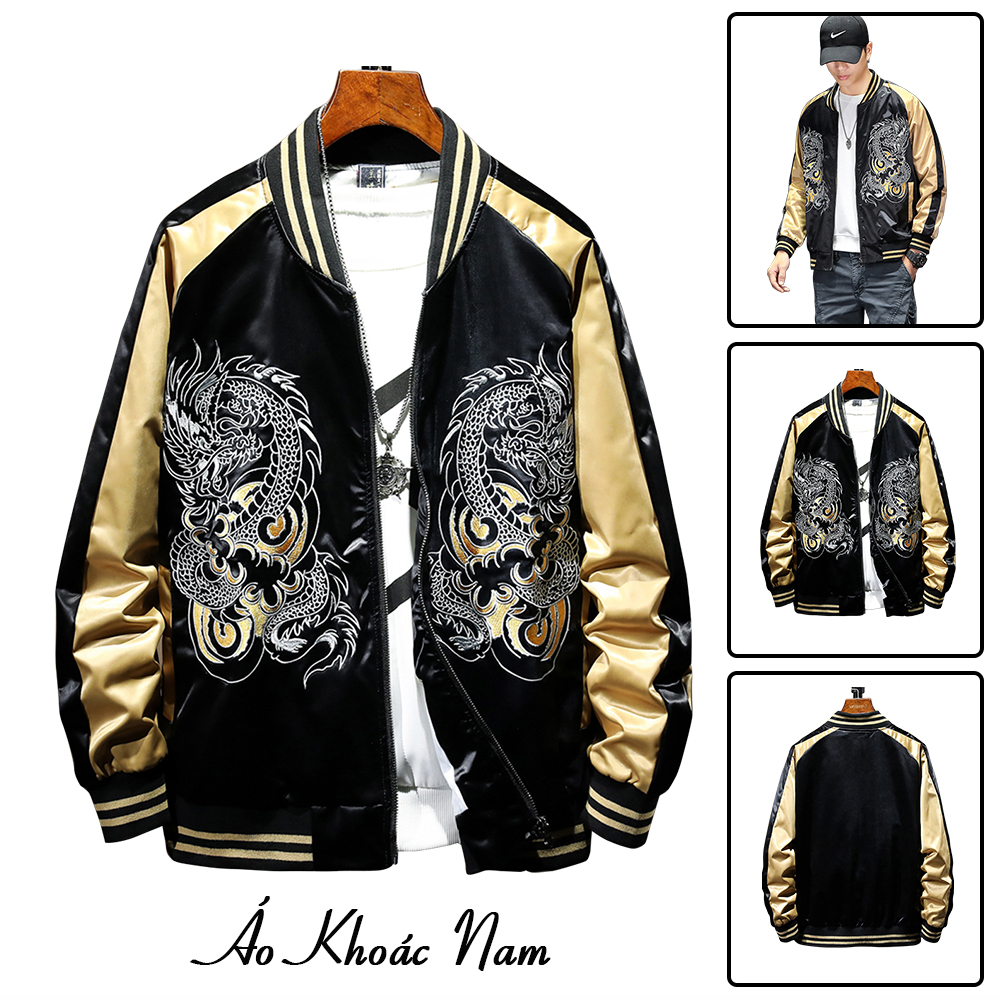 Áo Khoác Nhẹ Nam Nữ Khóa Kéo In Hình Con Rồng Kiểu Dáng Hàn Quốc Thanh Lịch Thời Trang FORYOU AO KHOAC 9000030C5