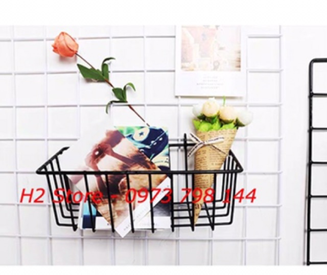 GIỎ LƯỚI ĐA NĂNG CÓ MÓC TREO, DECOR SIÊU ĐẸP ( GIỎ TRUNG )