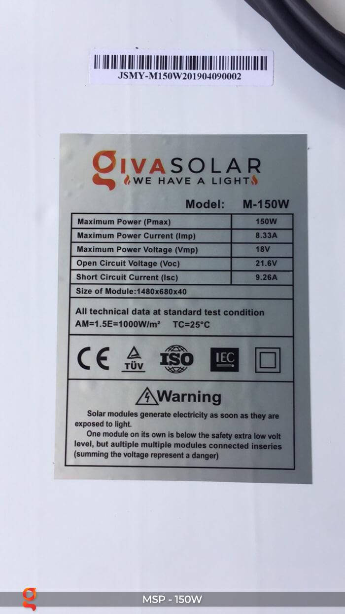 Pin thu năng lượng mặt trời MONO 150W