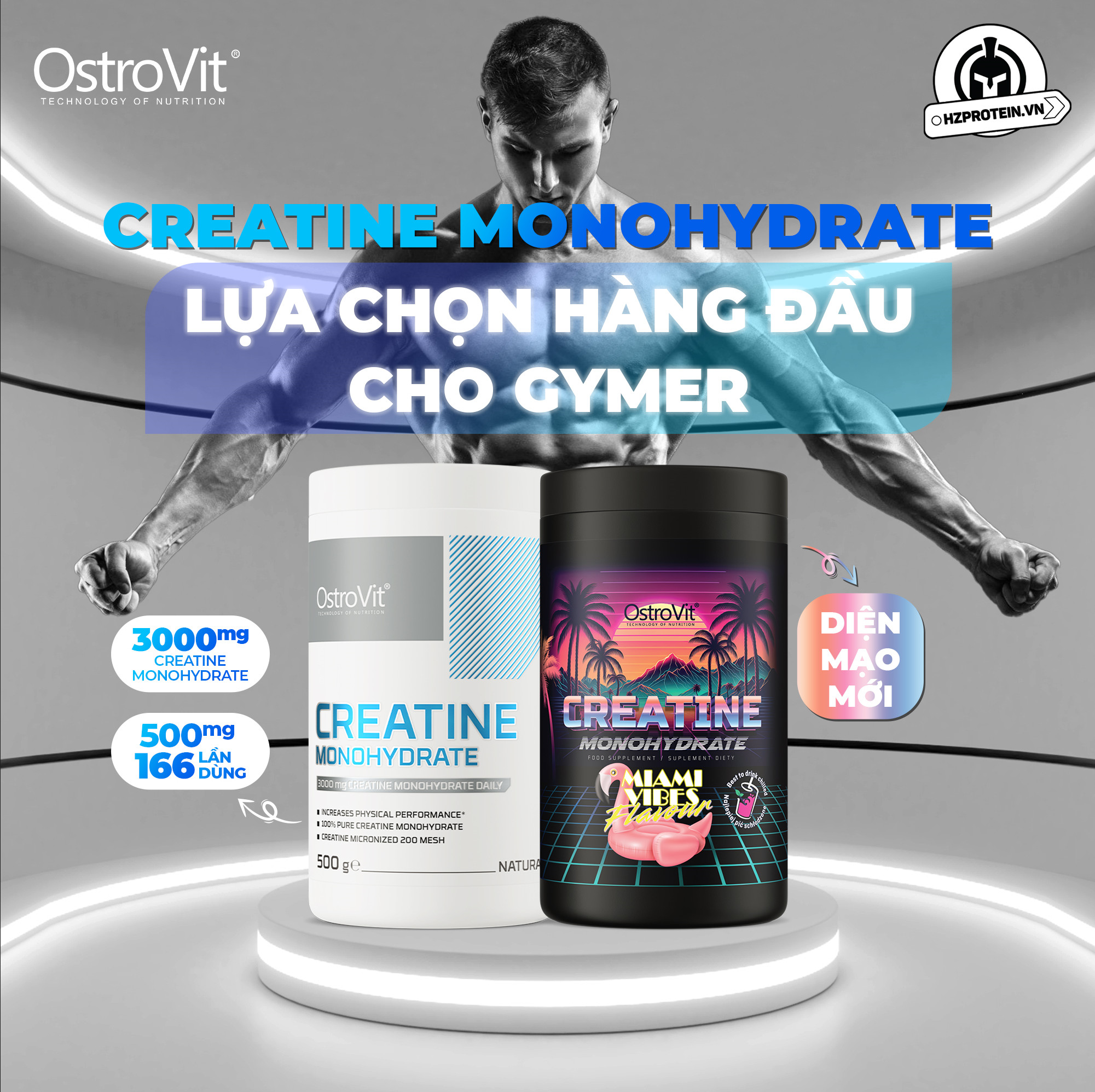 Ostrovit Creatine Monohydrate (500g) - Hỗ trợ cải thiện sức mạnh của nam giới