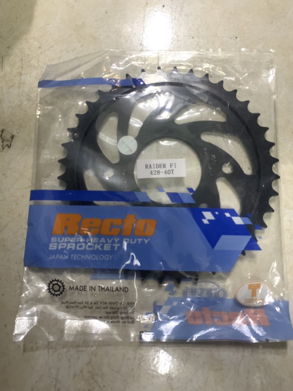 Dĩa xe raider fi recto 40t 39t 38t