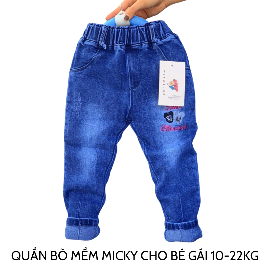 [Hoàn tiền 6%] QUẦN BÒ/JEANS CHO BÉ GÁI 10-22KG