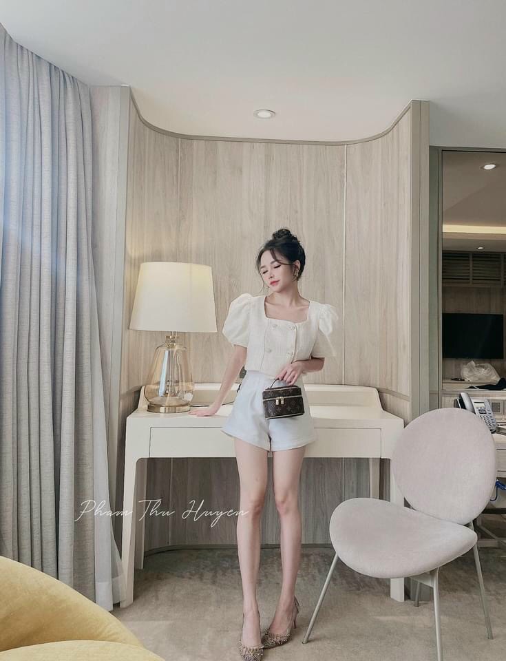 ÁO CROTOP CỔ U 4 NÚT, PHỤNG HOÀNG