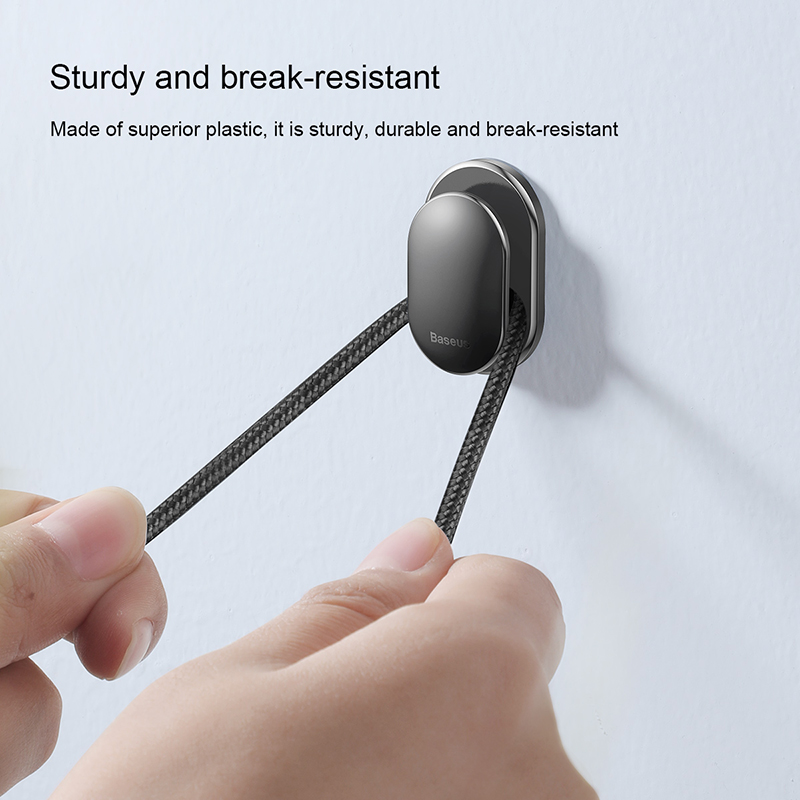 Baseus 4Pcs Car Hooks Organizer Storage for USB Cable Headphone Key Storage Self Adhesive Wall Hook Hanger Clip