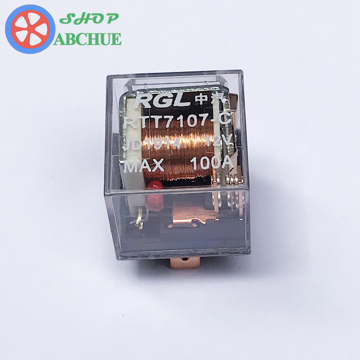 Combo 10 Rơ Le 5 Chân 12V 100A Nhựa Trong