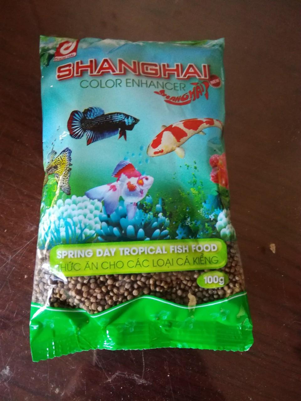 Cám cá Shanghai thức ăn cho cá lên màu 100g size 1mm.