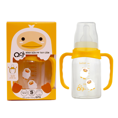 Bình sữa PP tay cầm Agi 140ml/250ml (giao hình ngẫu nhiên)