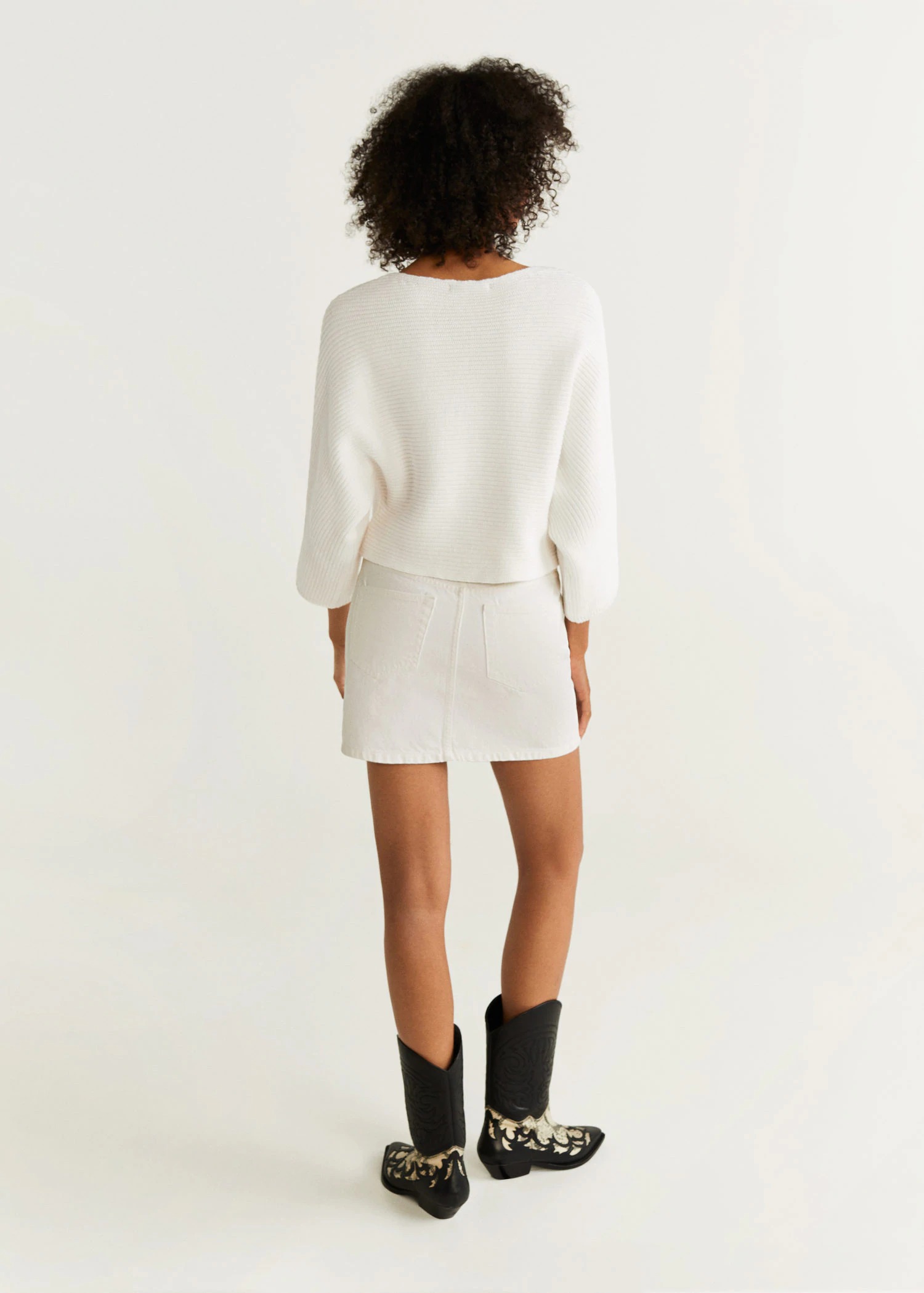 Áo Nỉ Nữ Mango Dolman Sleeve Sweater Ecru