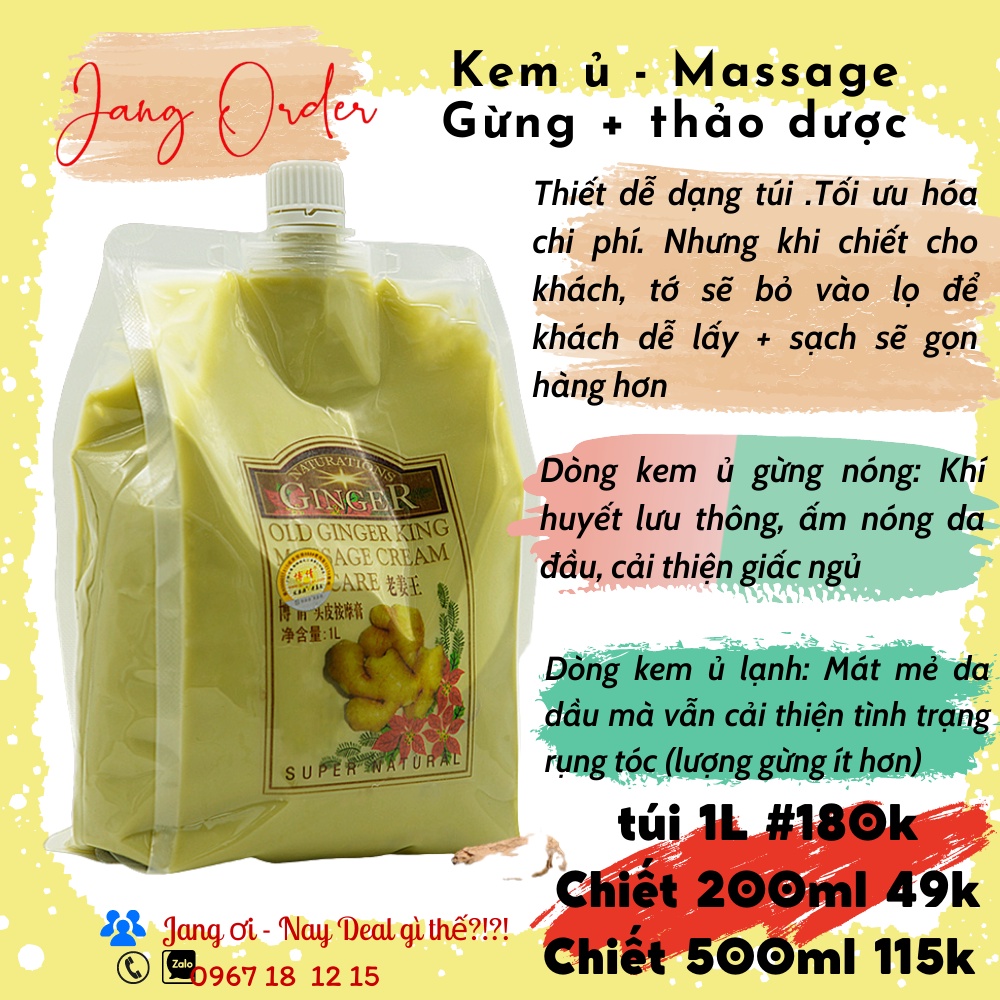 Kem ủ massage tóc và da đầu từ Gừng và thảo dược