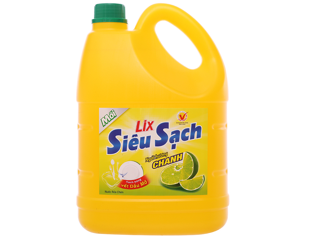 Nước rửa chén Lix siêu sạch hương chanh can 3.53 lít