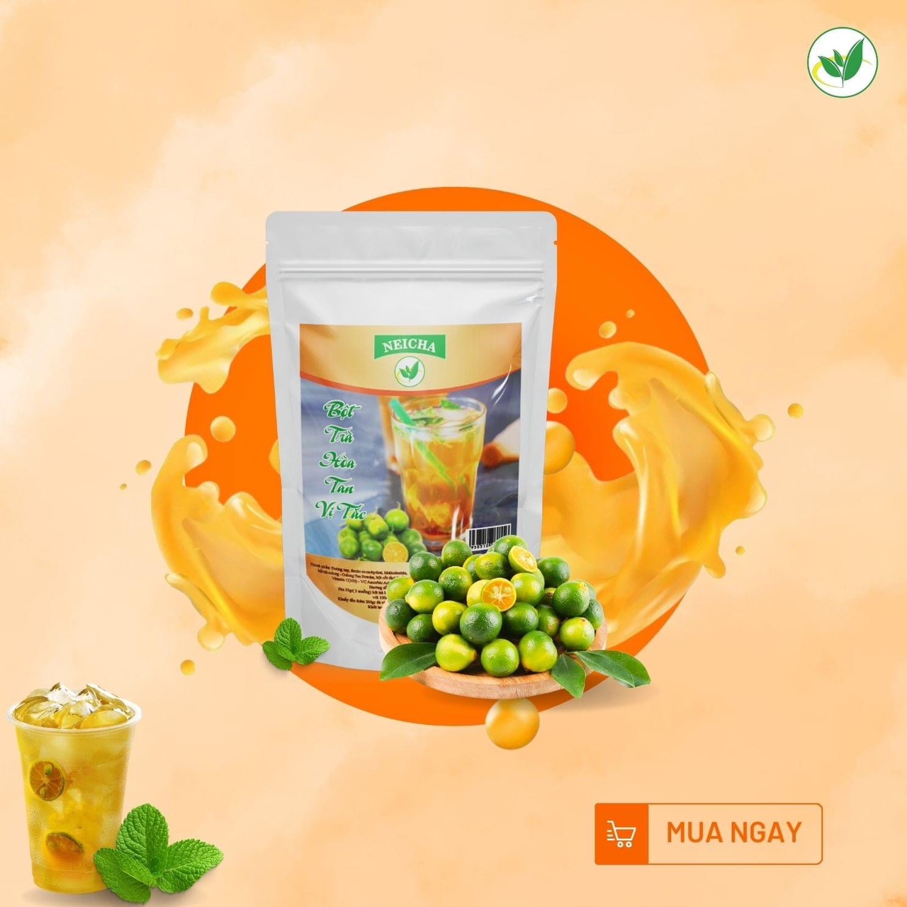 [Hàng Chính Hãng]Trà Tắc Neicha/ Bột trà tắc PHA SẴN TIỆN LỢI, thơm ngon chuẩn vị.