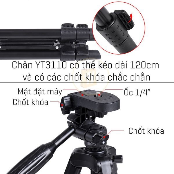 Chân máy Tripod YT-5208 Cao Cấp