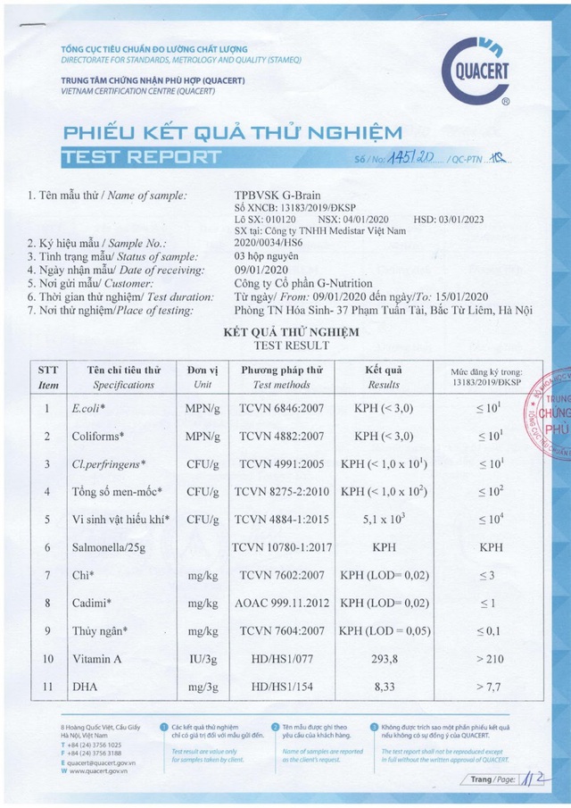 CỐM TRÍ NÃO G BRAIN (CỐM TĂNG TRƯỞNG TRÍ NÃO GBRAIN) G-Brain (HỘP 30 GÓI)- Tâm Đức 1