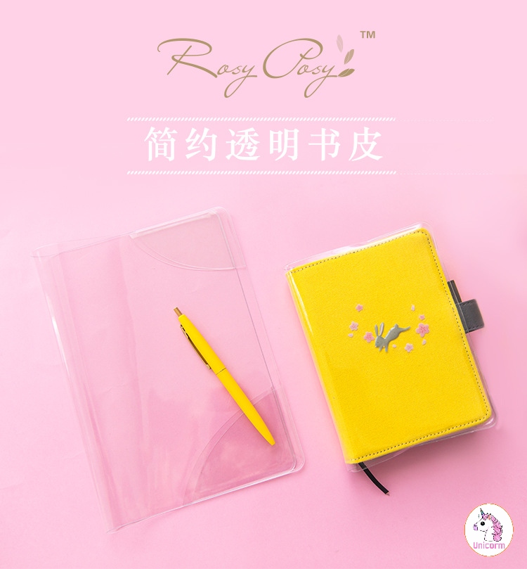 Bọc sổ nhựa rosy posy cỡ A5