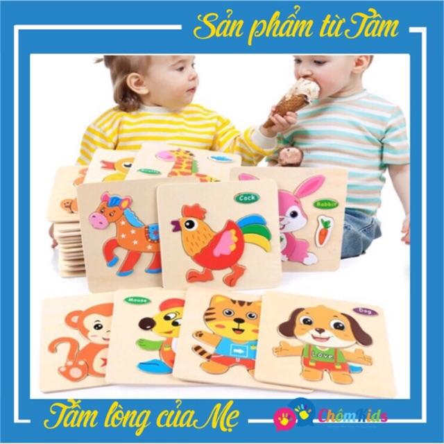 TRANH GHÉP GỖ NỔI 3D Hình Động Vật Cho Bé, Đò chơi gỗ, Đồ chơi giáo dục
