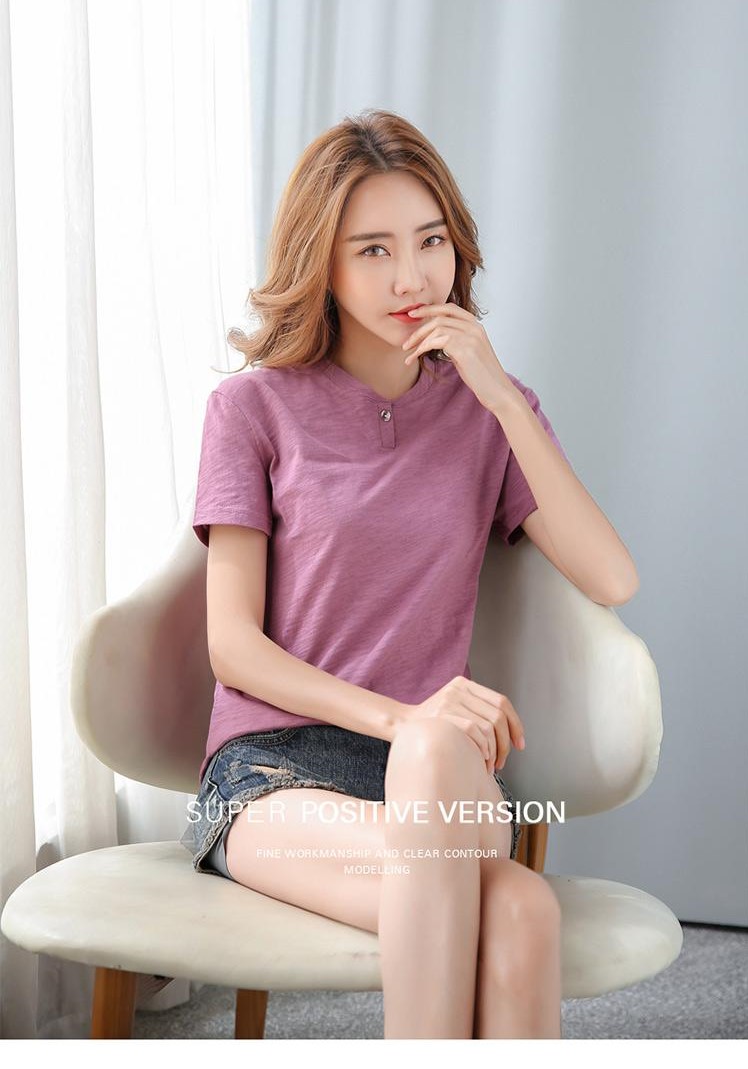 Áo kiểu nữ cổ trụ 1 nút thời trang
