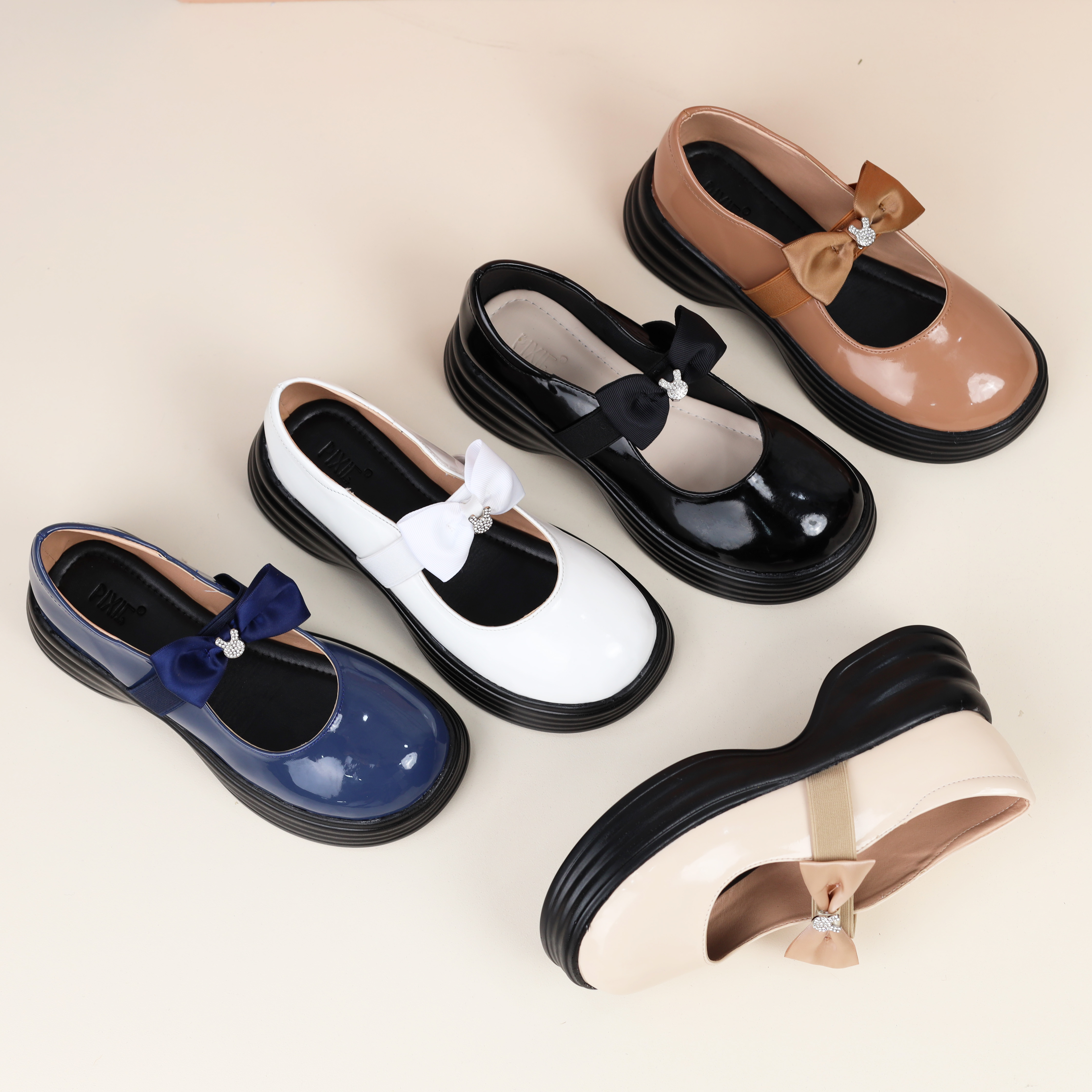 Giày Cao Gót Oxford 5cm Quai Ngang Phối Nơ [Form to hạ 1 size] Pixie H294