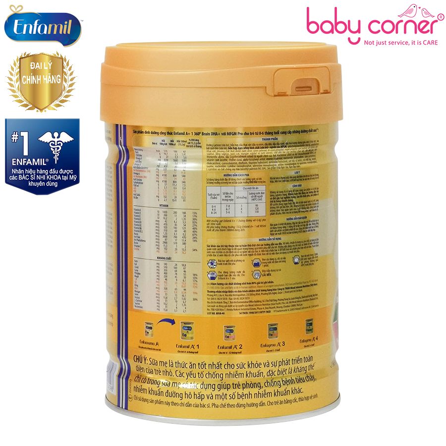 Sữa Bột Enfamil A+ Số 1 (0-6 tháng) 870g, Hạn sử dụng it nhất 10 tháng