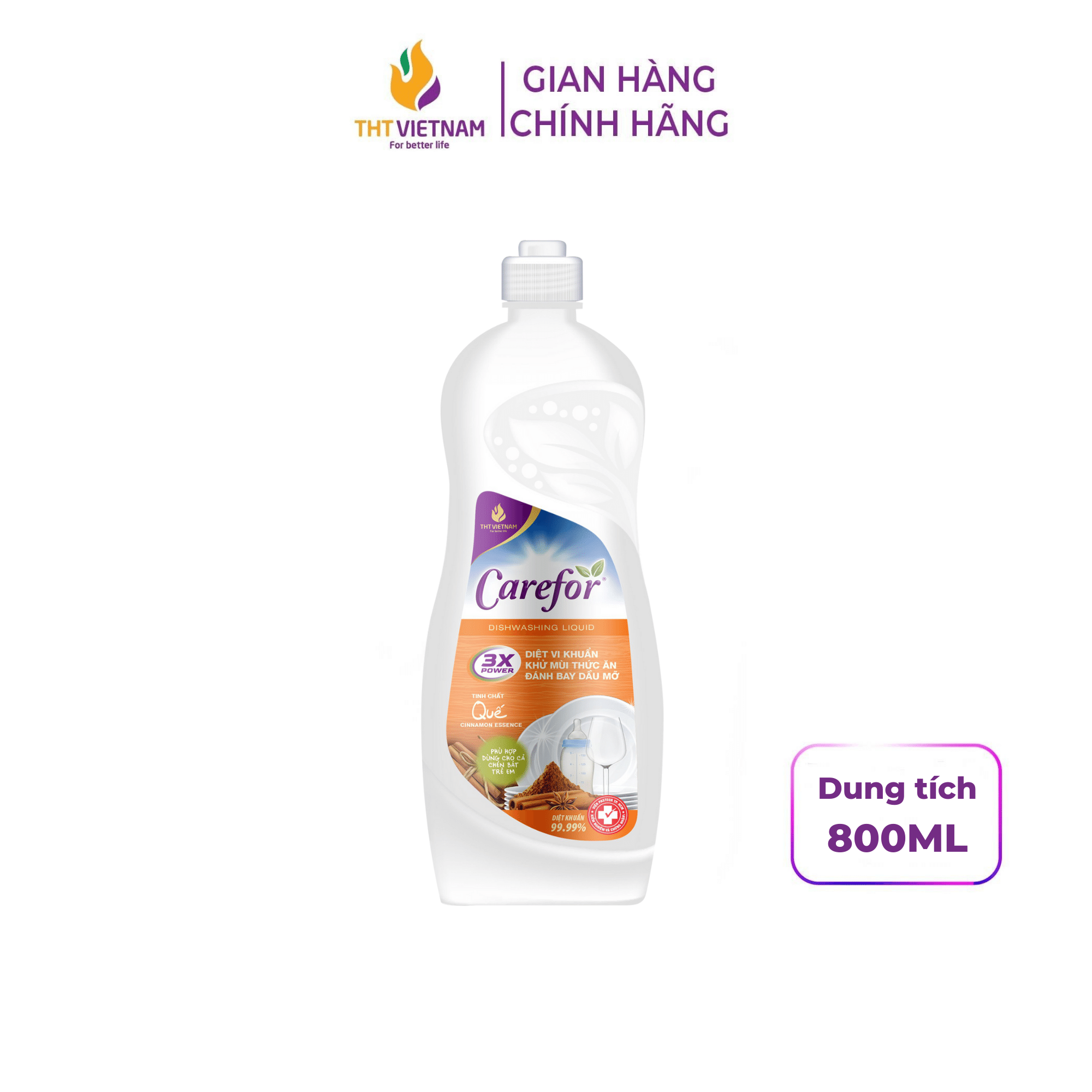 Combo 3 chai nước rửa chén Carefor 800ml