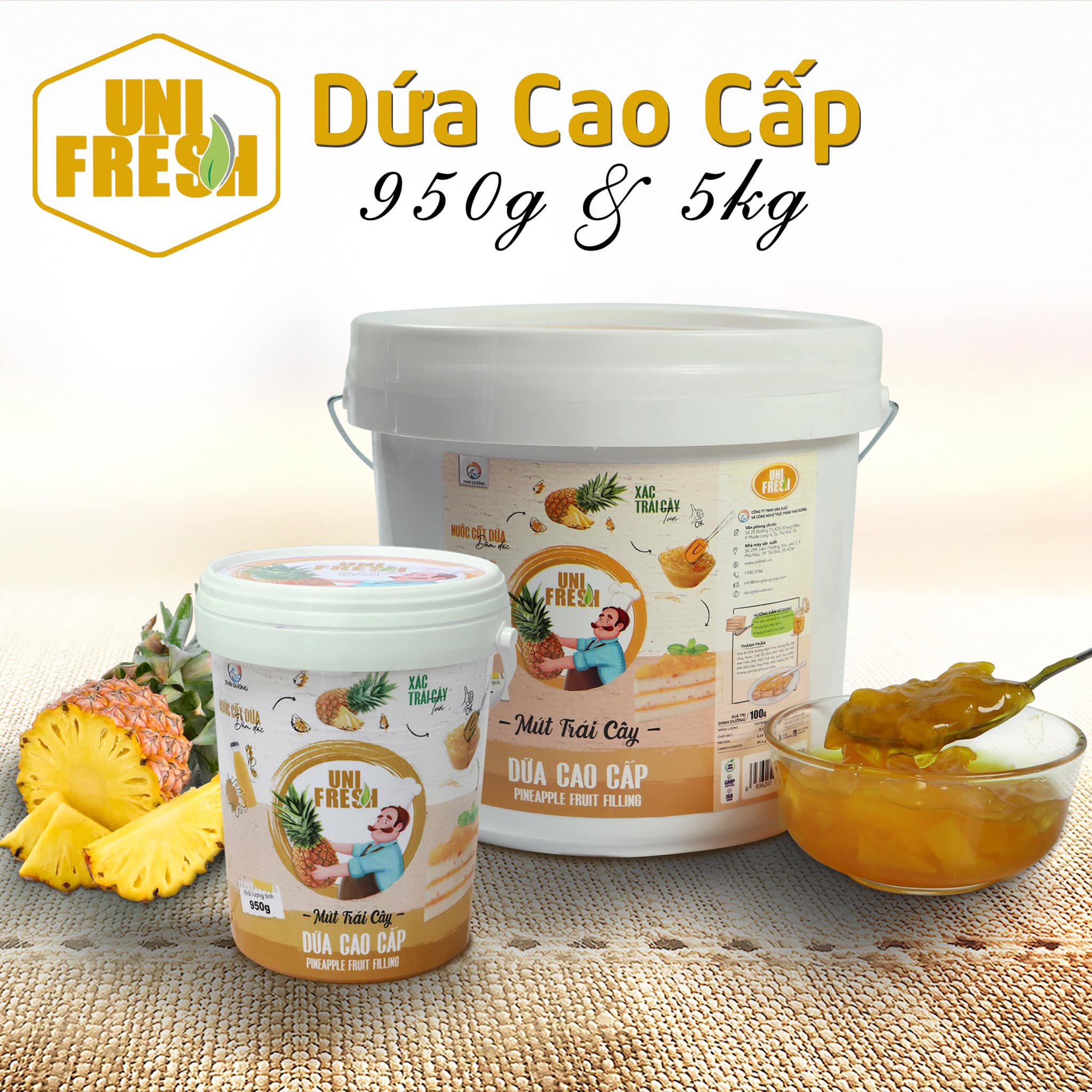 Mứt Dứa Cao Cấp Unifresh (950gr)