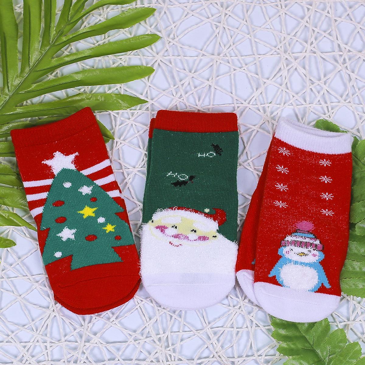 Set 3 đôi tất noel cổ ngắn cho bé