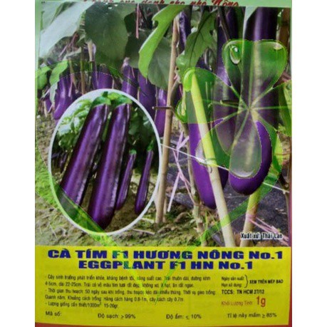 Hạt giống cà tím dài F1 Thái lan - Gói 1g