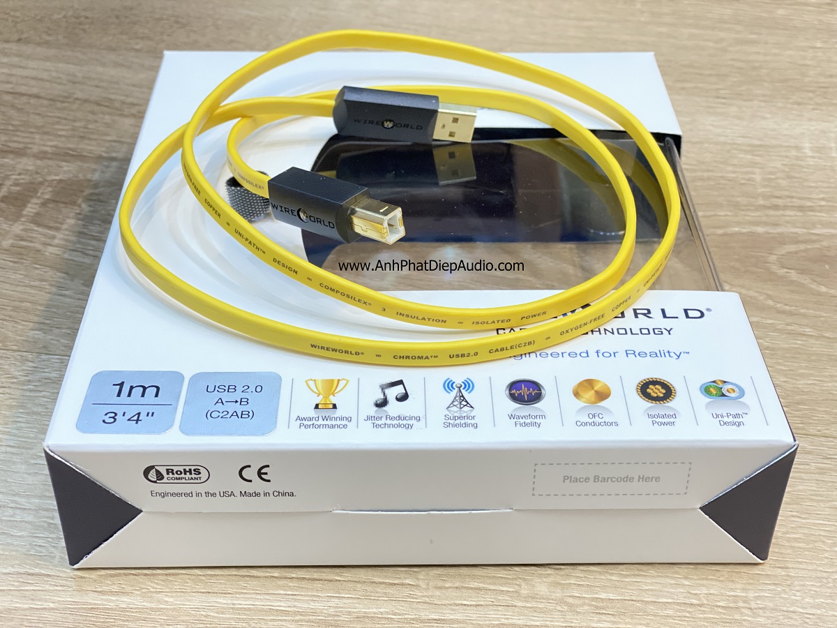 Dây usb WIREWORLD Chroma 8 USB 2.0 A to B Audio Cables