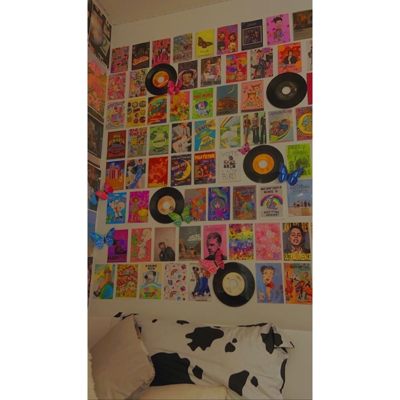 Sticker hình đĩa than trang trí tường decor phòng