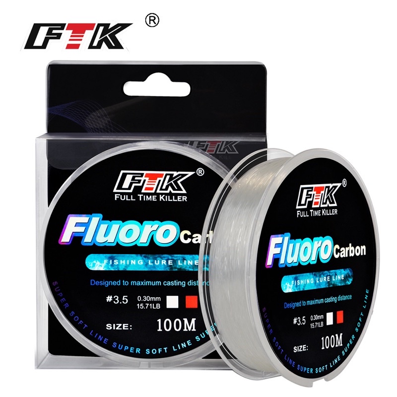 Cước câu trục thẻo fluoro cacbon 100m màu trắng cao cấp