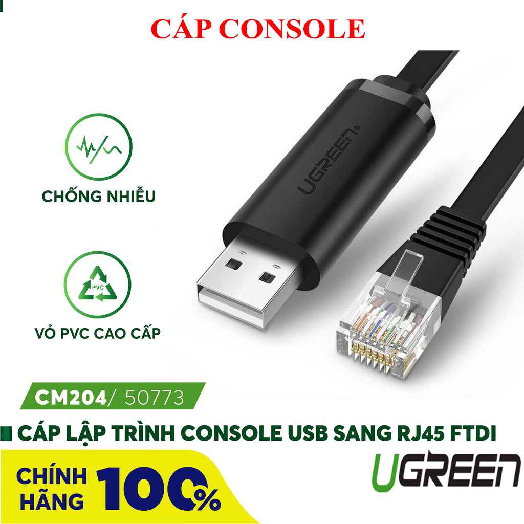Ugreen 50773 1.5m black cable adapter console usb 2.0 to lan male