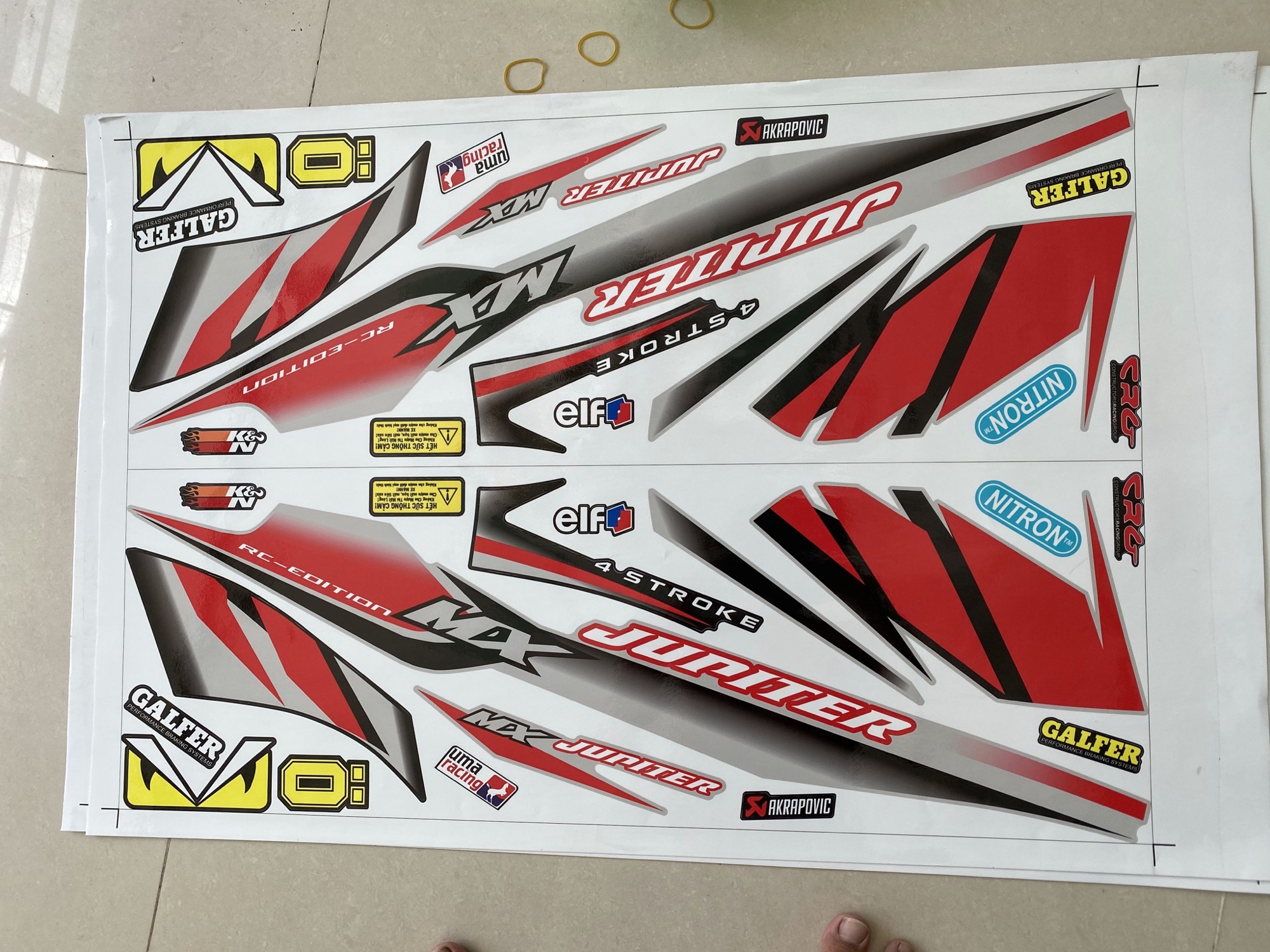Tem rời Jupiter Mx đỏ bạc đen