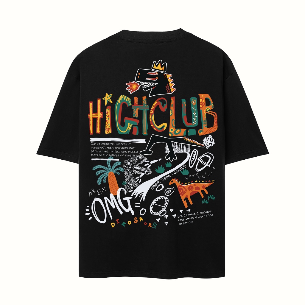 /Áo thun HighClub Dinosaur Tee - Black/Beige!\\