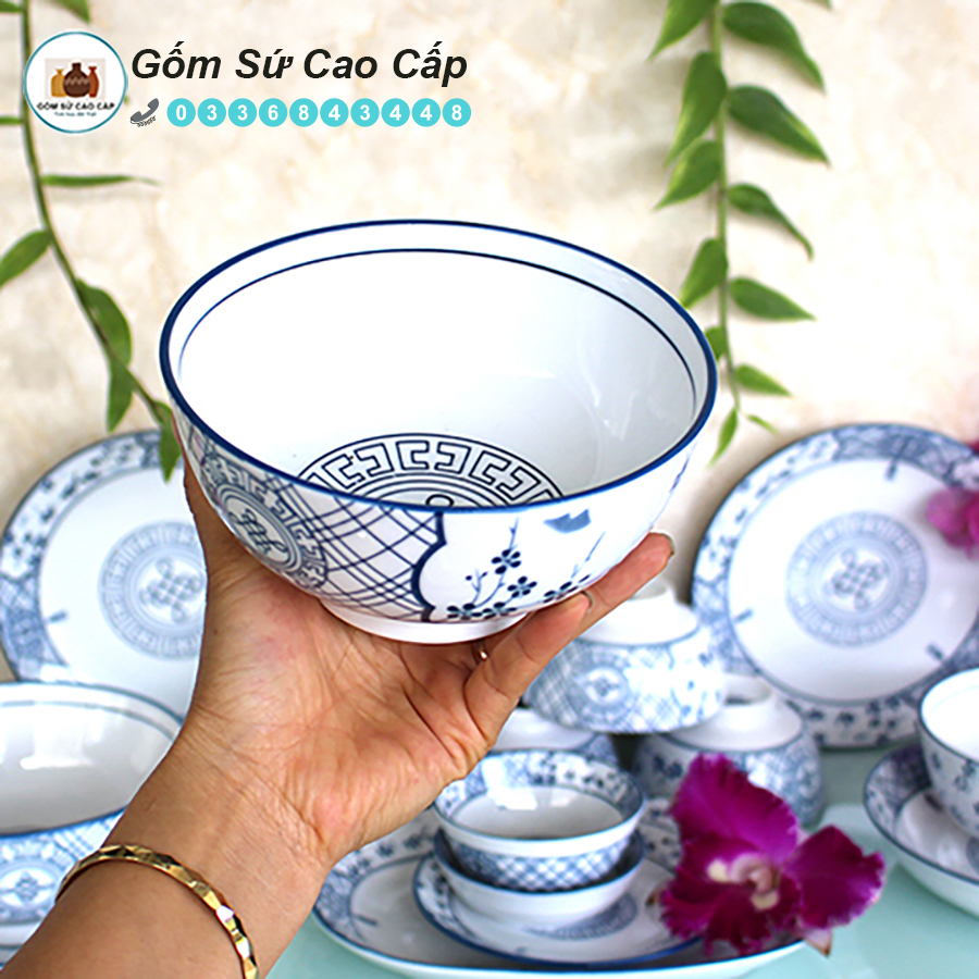 Bộ Bát Đĩa Bát Tràng [18 MÓN] - Bộ Bát Đĩa Cao Cấp [PHÚC LỘC THỌ]