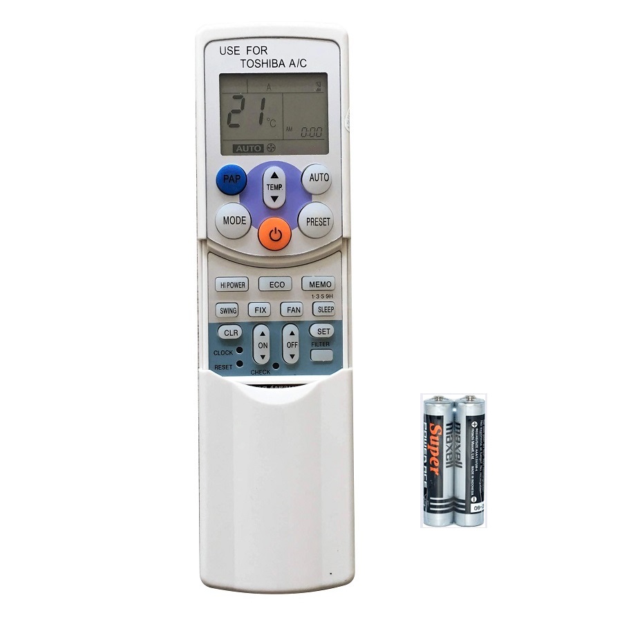 Remote Điều Khiển Máy lạnh TOSHIBA Điều Hòa RAS-12SKPX Kèm Pin