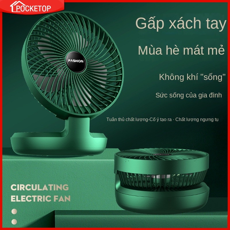 POCKETOP Quạt mini để bàn có thể gập có cổng USB