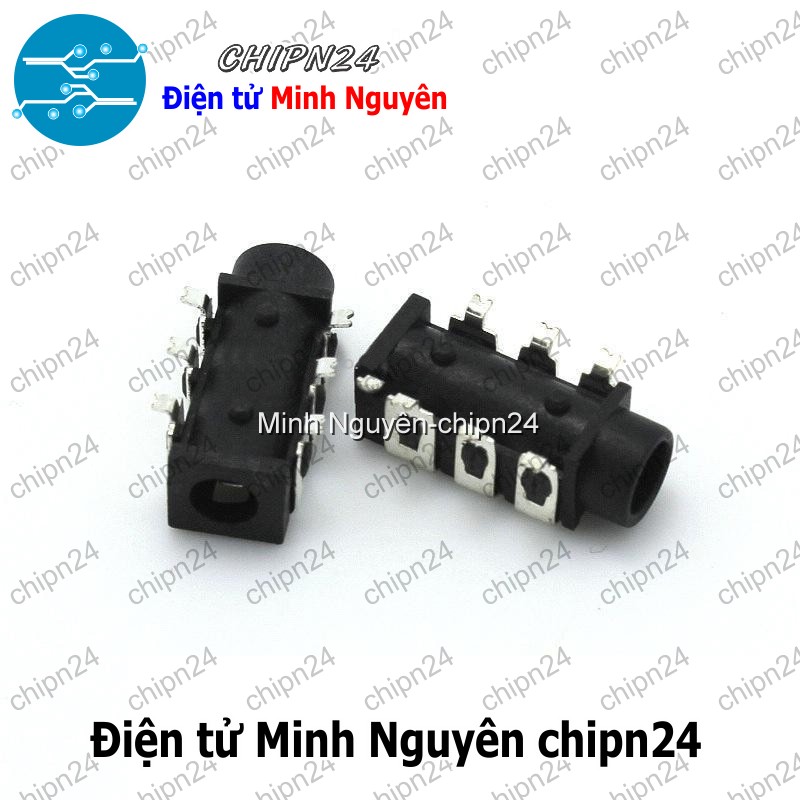 [3 cái] (F111.7) Jack Audio 3.5mm PJ-313 3 nấc SMD Dán (PJ313 5P) - HH004319