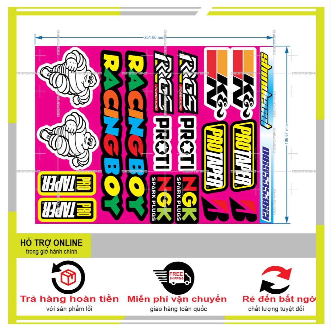 LOGO STICKER RACING BOY  { PHỤNG DECAL }