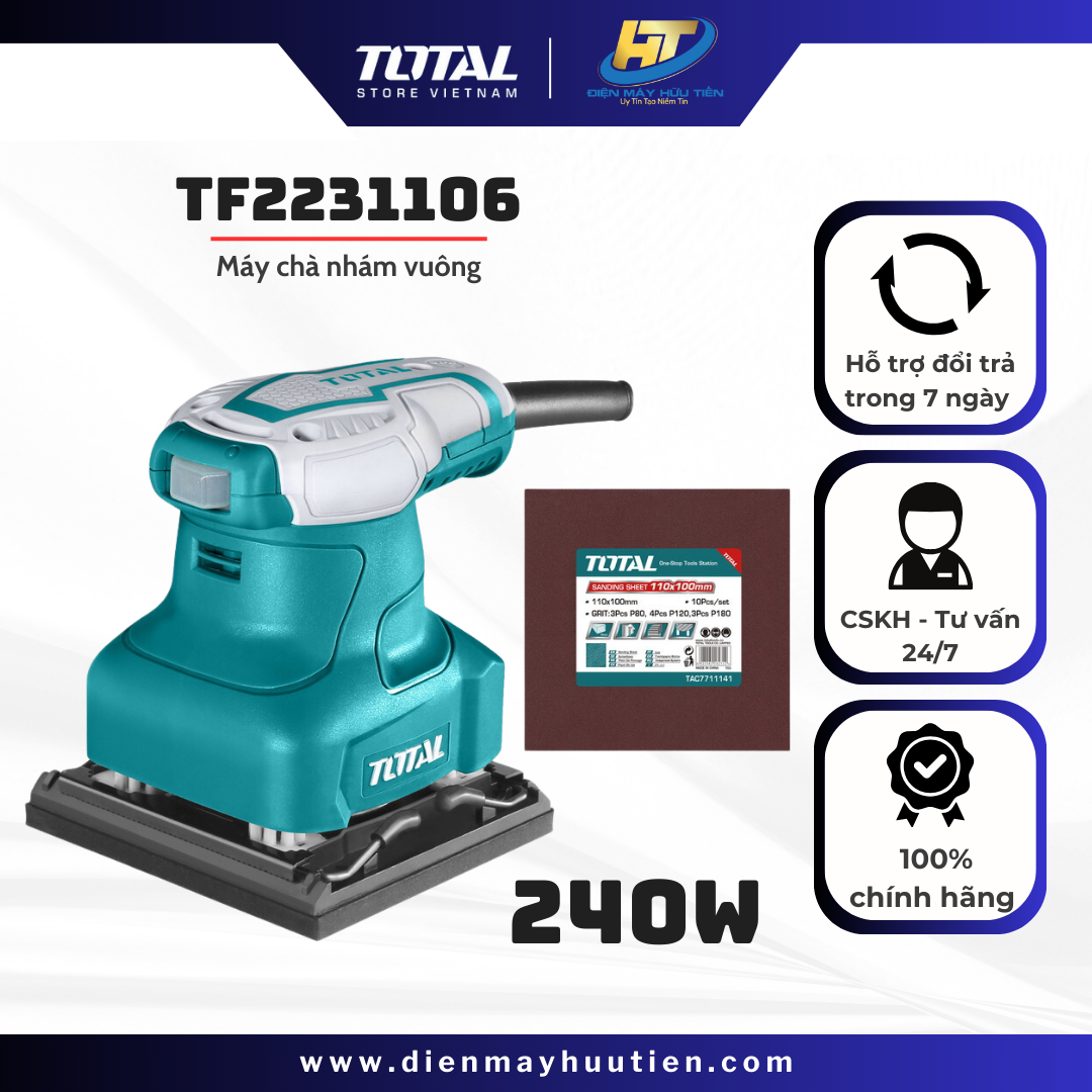Máy chà nhám vuông Total TF2231106